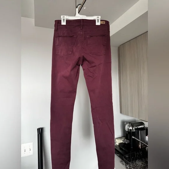 FINAL CHANCE AG Adriano Goldschmied Farrah High Waist Skinny Jeans in burgundy - Picture 5 of 9